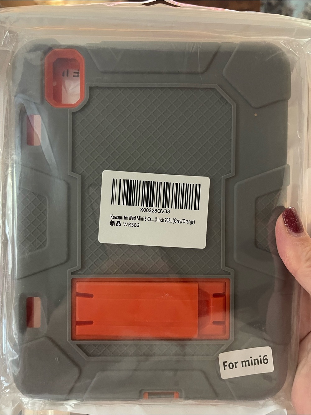 Rugged Gray and Orange Protective Case for iPad mini 6